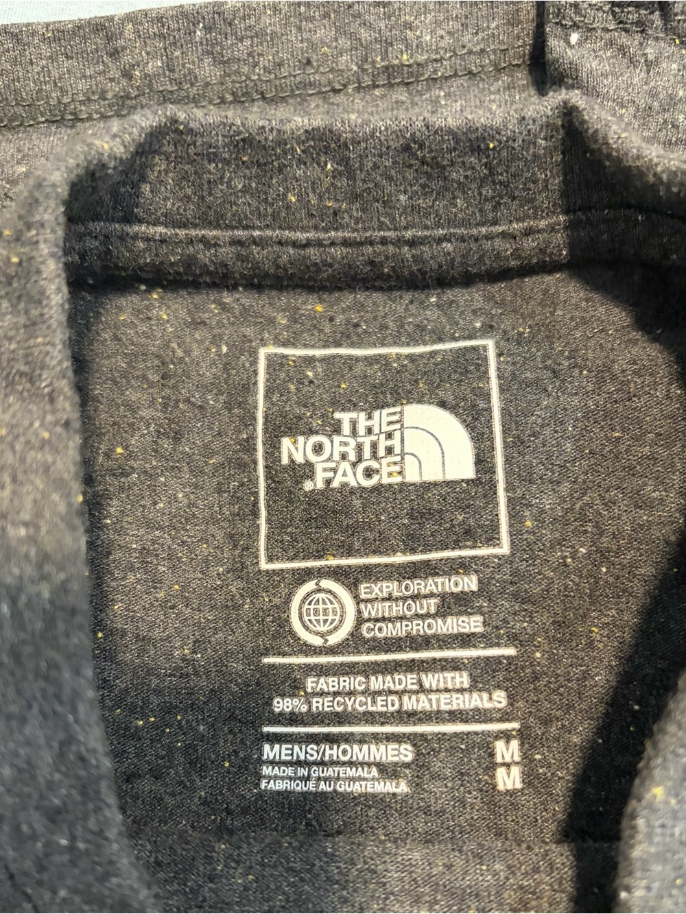 The North Face men’s Short-Sleeve Tees in Gray and Black with Yellow Logo - Picture 3 of 3